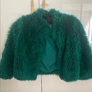 Vibrant Green Faux Fur Jacket